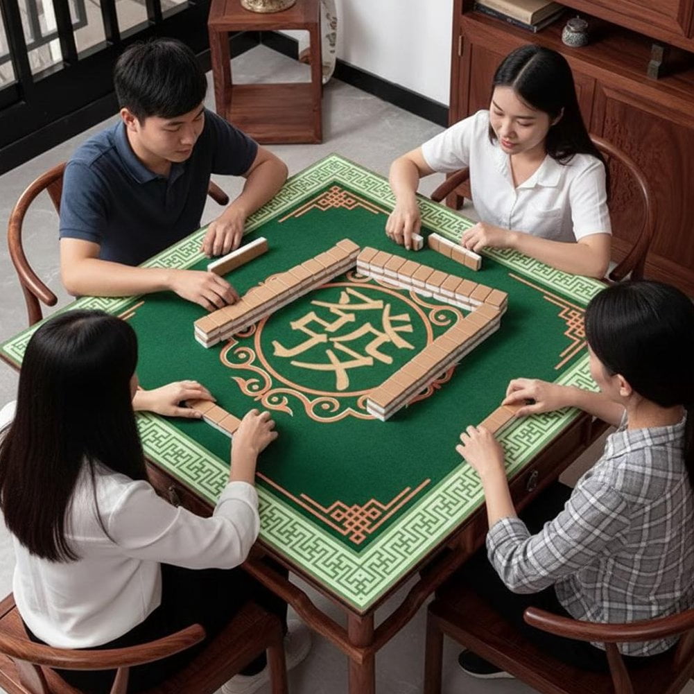 Slccxzc Mahjong Mat, Anti Slip and Noise Reduction Mahjong Table Cover Portable Game Mat for Mahjong, Poker, Card, Board & Tile Games