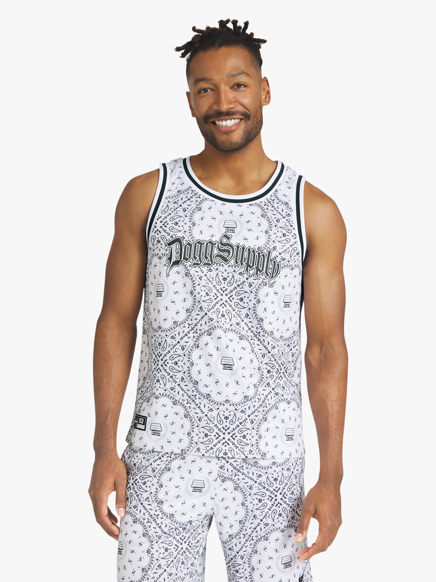 Dogg Supply by Snoop Dogg Big Men's Bandana Print Mesh Tank, Sizes 4XL - 5XL