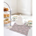 thumbnail image 4 of Vintage Pink Flower Kitchen Dish Towels for Drying Dishes Set of 2, Spring Floral Leaves Pastoral Birds Plants Waffle Weave Microfiber Hand Tea Bathroom Towels Quick Dry & Absorbent Towel 12x12, 4 of 7