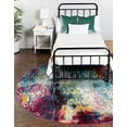 thumbnail image 2 of Unique Loom Chromatic Collection Modern Colorful & Vibrant Abstract Area Rug for Any Home DÃ©cor, 8 ft x 8 ft, Multi/Light Blue, 2 of 10