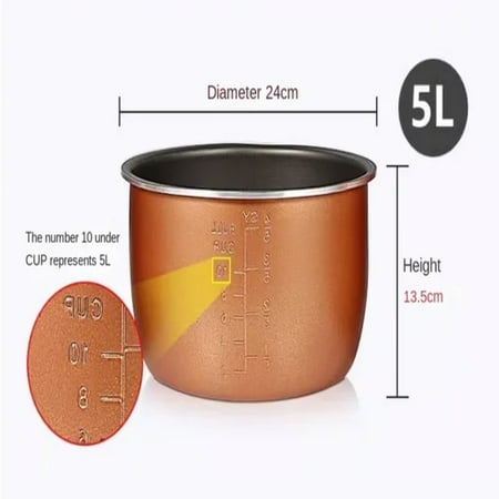 

Thickened durable and easy to clean non-stick bowl liner with double spray coating for 4L 5L and 6L capacity options - perfect addition to your multicooker