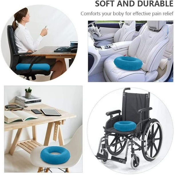 Cojin de asiento para hemorroides Cojin de asiento inflable Ortopedico Cojin de asiento en forma de dona Cojin ortopedico Cojin inflable Anillo de asiento suave con bomba Anillo de as JFHHH pequena