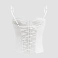 thumbnail image 5 of Ndbuld Bodysuit for Women Mid-Thigh Shaperwear European And American foreign Trade Lace Fishbone Shapewear Sexy Suspender Waist Corset Women's Summer Shapewear,White,S, 5 of 5