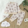 thumbnail image 2 of Sngxgn Toddler Baby Girls Clothes Floral Print Hoodie Sweatpants Fall Winter Outfits Set(Pink,24M), 2 of 5