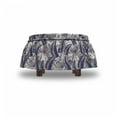 thumbnail image 4 of Tropical Ottoman Cover, Pinnate Banana Leaves Art, 2 Piece Slipcover Set with Ruffle Skirt for Square Round Cube Footstool Decorative Home Accent, Standard Size, Pale Teal Blush, by Ambesonne, 4 of 5
