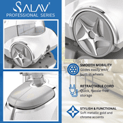 SALAV® GS45-DJ Professional Series Dual Bar Garment Steamer with Foot Pedals, Silver