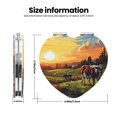 thumbnail image 3 of Uemuo Oil Painting Style Pasture Cow Print Compact Portable Pocket Makeup Mirror - Leather Cover, Elegant Travel Cosmetic Mirror for Purse, Pocket, and Handbag-Heart Shape, 3 of 9