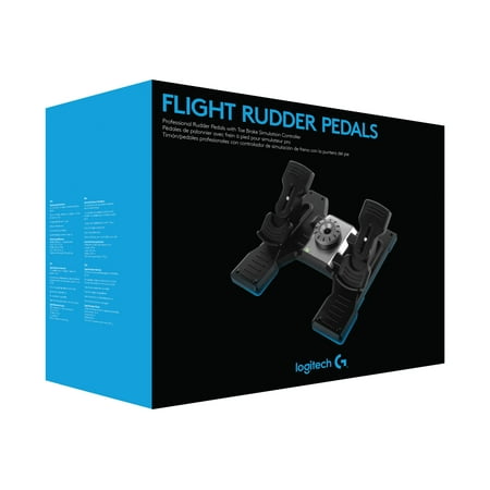 Logitech - Pro Flight Rudder Pedals Gaming Controller for PC - Black