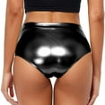 thumbnail image 6 of Jxximdong Shorts for Women Sexy Short High Waisted Shorts Leather Metallic Solid Color High Gloss Women's Super Shorts Hot Pants Black L Pants, 6 of 9