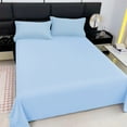 thumbnail image 5 of Btomtd Solid Color Bed Sheets for Double Bed Easy Care Home Queen Sheets Set Soft Fitted Sheets Suitable for Dormitory and Bedroom Use, 98.42'x90.55', Sky Blue, 5 of 8