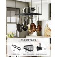 thumbnail image 3 of Hanging Pot Rack, Ceiling Mounted Pot Hanger for Kitchen, Metal Cookware Storage Organizer with 12 Hooks, for Storage of Cookware, Utensils in Kitchen, Black TPR03BB, 3 of 8