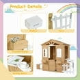 thumbnail image 4 of Outdoor Playhouse, Wooden Playhouses for Kids Ages 4-8 with Mailbox, Bench, Working Door, Windows, Flowers Pot Holder, 39" x 38" x 55.5", 4 of 8