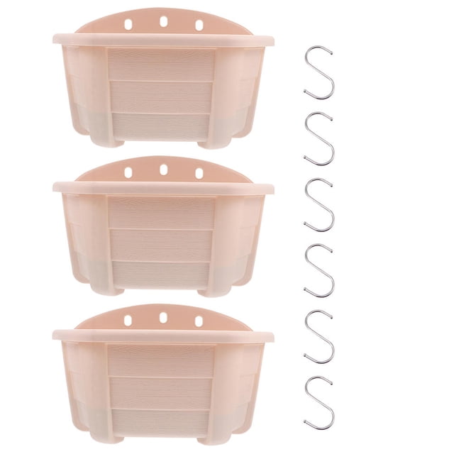 BALAHAPY 1Jgo Macetero De Pared Beige Para Jardín Y Material Duradero Con Gancho Para Plantas