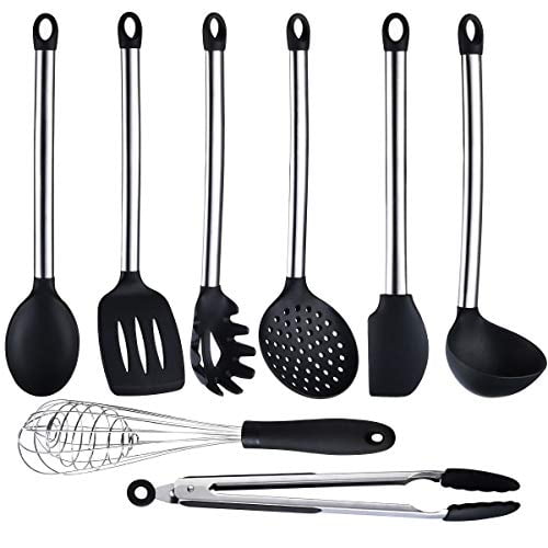 Love Pan Silicone Cooking Utensils Kitchen Utensil Set Stainless Steel Silicone Kitchen Utensils Set For Cooking And Baking Silicone Utensil Set Spatula And Spoons Set Kitchen Tools 8 Pcs Walmart Com
