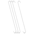 thumbnail image 1 of Ganchos en S Uxcell de 20 pulgadas, percha extra larga de acero al carbono, tono plateado, paquete de 4, 1 of 5