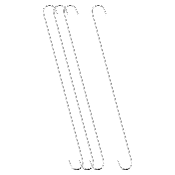 Ganchos en S Uxcell de 20 pulgadas, percha extra larga de acero al carbono, tono plateado, paquete de 4
