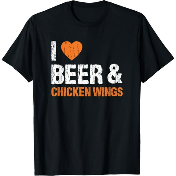 t-shirt I Love Chicken Wings & Beer Funny Food Eating Lover Gift T-Shirt mens，black，women，funny，journey，Crew Neck, Short Sleeve,custom clothing patterns.