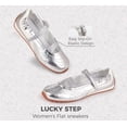 thumbnail image 6 of LUCKY STEP Ballet Flats Mary Jane Fashion Sneakers Elastic Strap Dressy Casual Shoes,Silver,Womens, 6 of 10