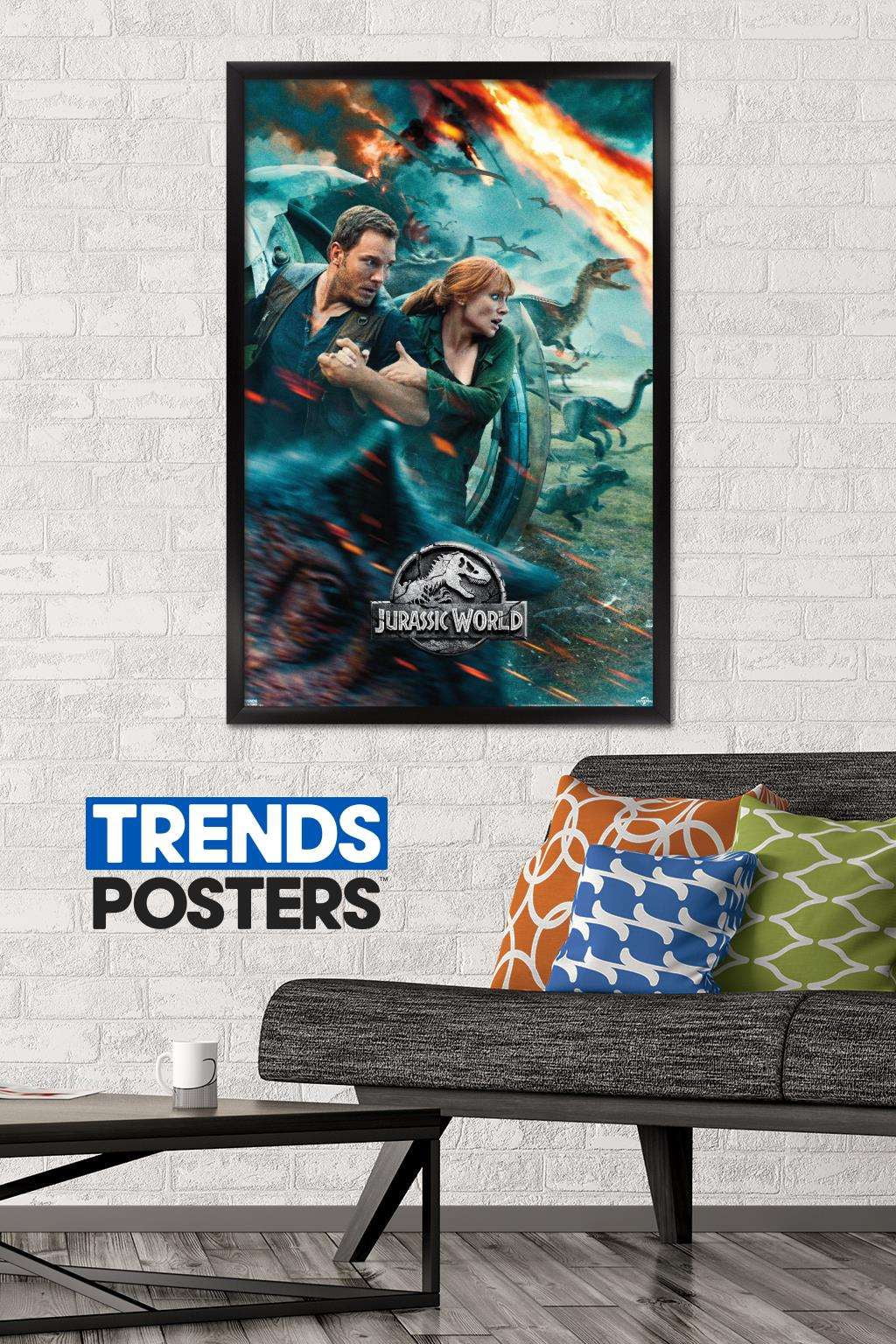 Jurassic World: Fallen Kingdom - One Sheet Wall Poster, 22.375" x 34", Framed