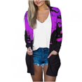 thumbnail image 2 of WFJCJPAF 2024 New Halloween Clearance! Halloween Sweaters for Women,Women's Fashion Halloween Printed Casual Long Sleeved Shirt Cardigan Tops - Purple XXL, 2 of 6