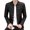 Black, variant on Men Blazer Vintage Print Korean Style Spring Autumn Stand Collar Fake Pockets Buttons Blazer for Business