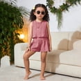 thumbnail image 2 of Krdevn Girls Summer Two-Piece Outfit Sleeveless Crinkle Tank Top & Elastic Waist Shorts Casual Playwear,11-12 Years, 2 of 7