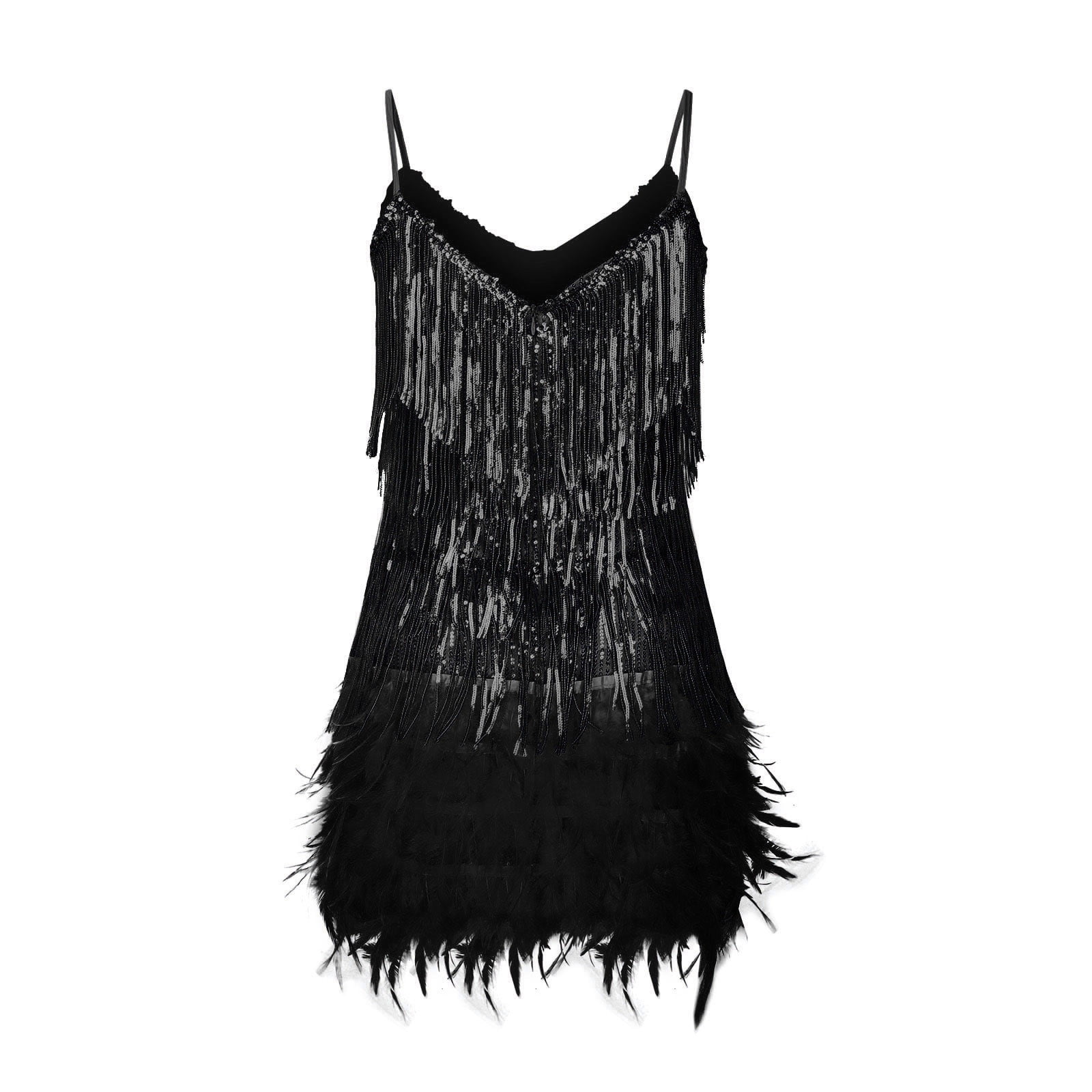 Aoochasliy Trendy Dress Formal Dresses V-Neck Solid Color Tassel Sleeveless Short Skirt