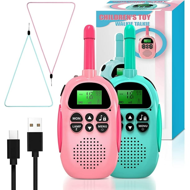 Talkie-walkie pour enfants, Jouets 3-12 ans Talkie-walkie rechargeable avec  radio 16 canaux 2 canaux et lampe de poche 
