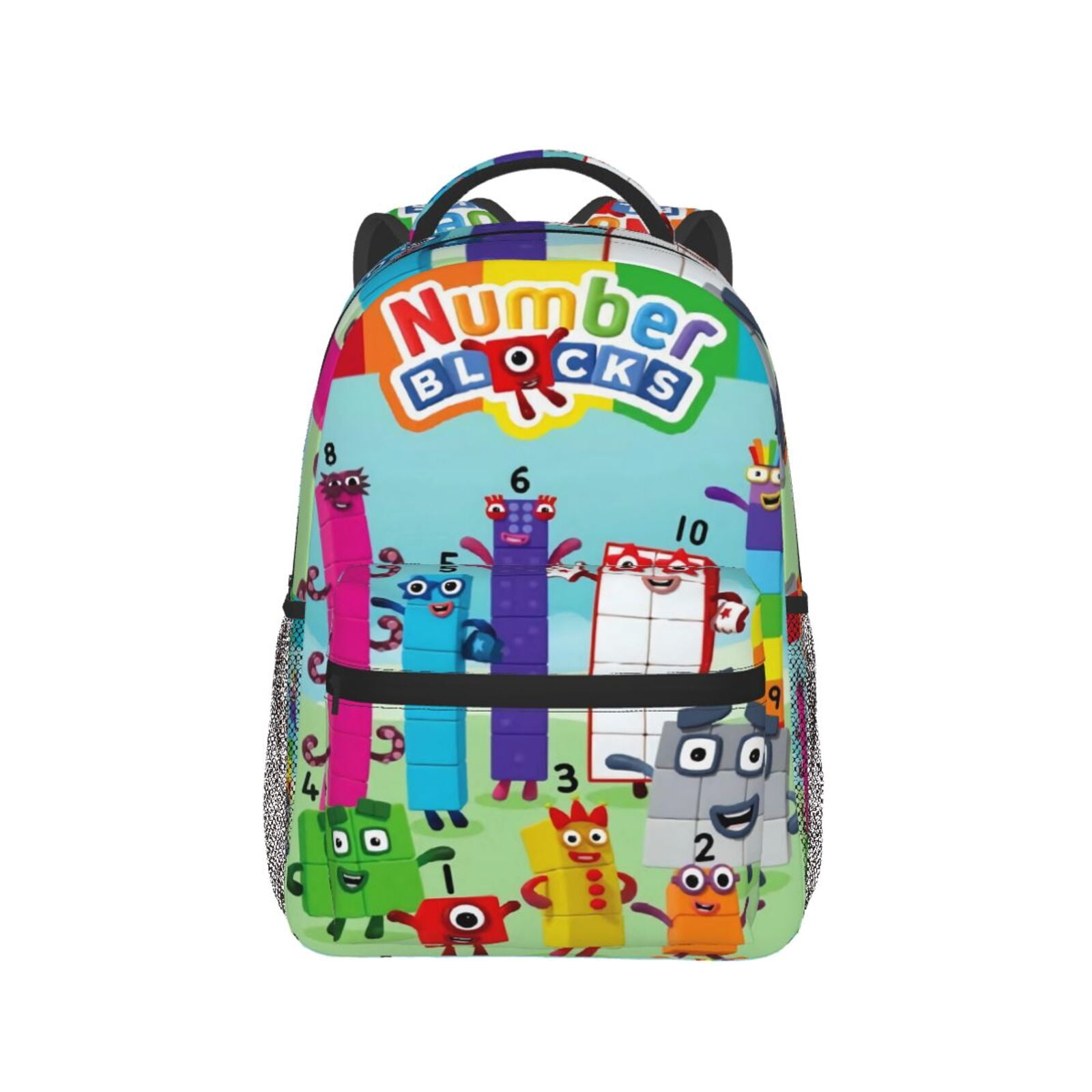 Number Blocks (3) Cartoon Casual Backpack Laptop Student Travel Backpacks Schoolbag Bookbag Bags For School