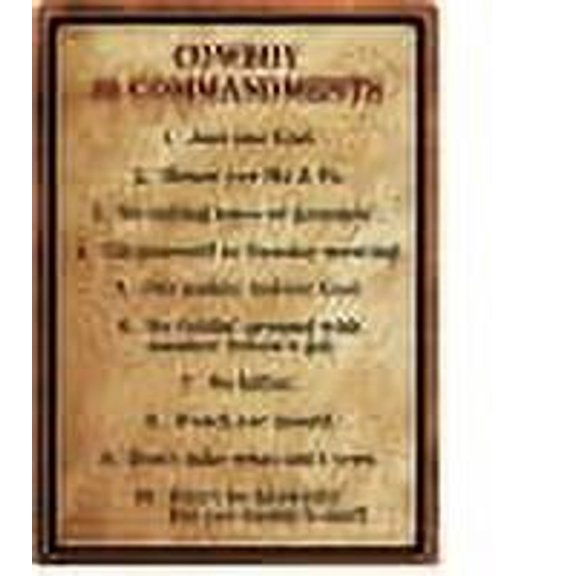 Rivers Edge Large Tin Sign "Cowboy 10 Commandments" 12"x17" Steel 1529