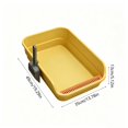 thumbnail image 3 of Large Cat Litter Box, Top Entry Cat Litter Box, Cat Litter Pan with Cat Scooper, Senior Cat Litter Boxes, Detachable Easy Clean, Cat Necessities 19.29x13.78x5.12 Inch (Yellow), 3 of 6