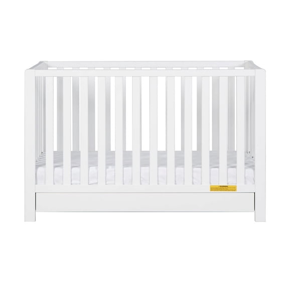 AFG Baby Furniture Emma 4-in-1 Convertible Crib with Toddler Guardrail and Drawer, White