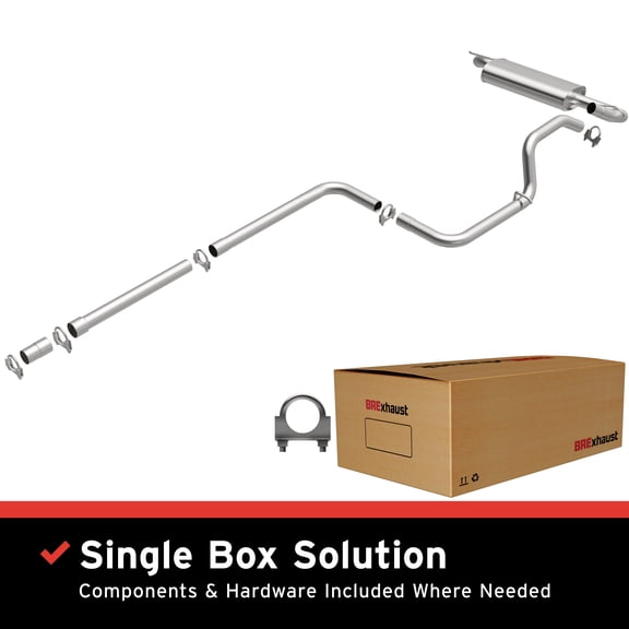 BRExhaust OE Replacement Exhaust System Kit 106-0118: Compatible with 2000-2005 Dodge Neon 2.0L, 2000-2001 Plymouth Neon 2.0L