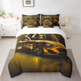 thumbnail image 2 of Yellow Sports Car Bed in a Bag Queen Comforter Set 7 Piece,Racing Car Extreme Sport Bedding Sets Speed Automobile Vehicles Speedometer Sheet Set with Comforter, 2 of 5