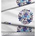thumbnail image 3 of Soimoi Polyester Crepe Fabric Leaves & Floral Block Print Sewing Fabric Yard 42 Inch Wide, 3 of 3