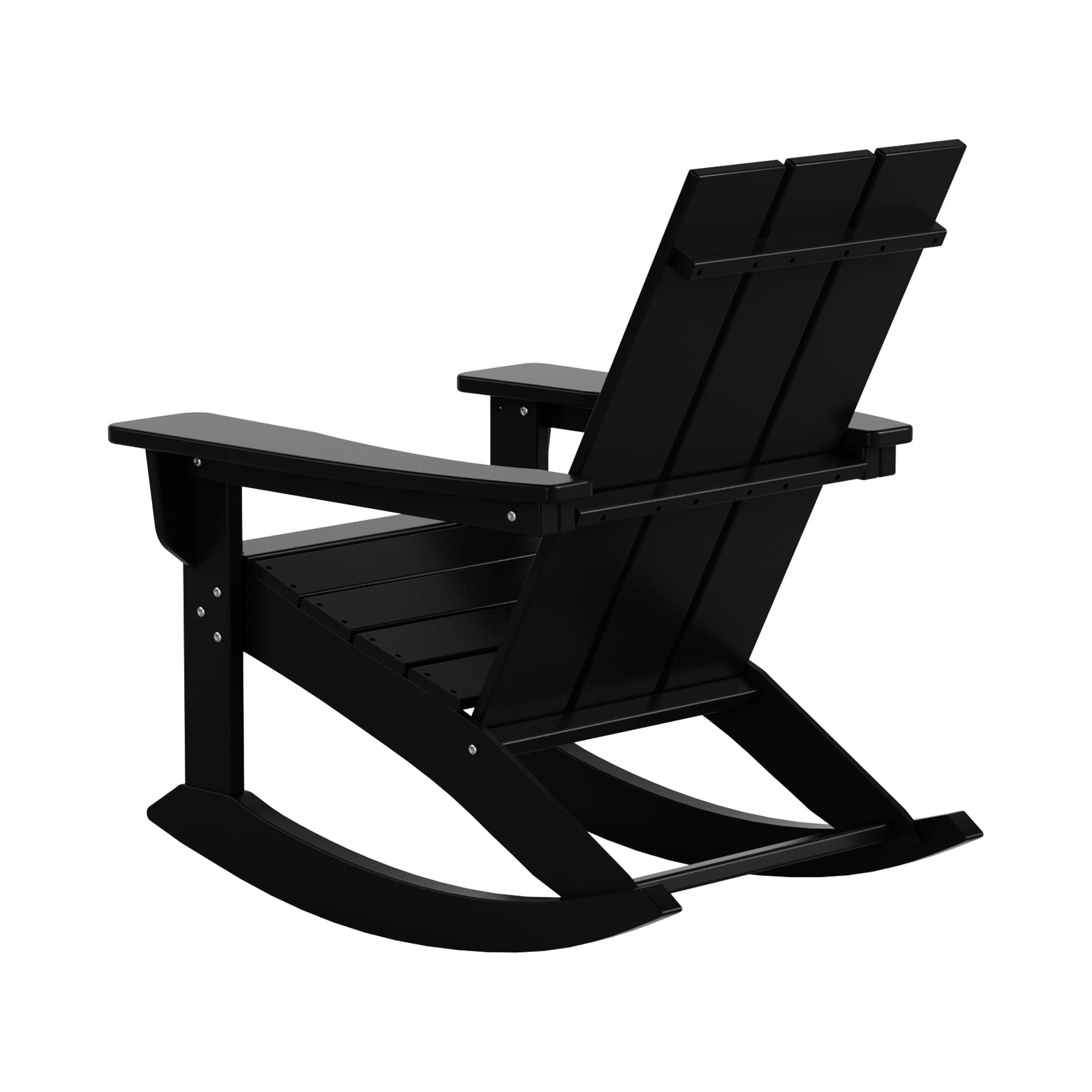 GARDEN Modern Plastic Outdoor Rocking Chair for Patio Porch Black