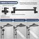 thumbnail image 5 of Regaderas para Baño,Combo de Lluvia de Alta Presión de 10'' y 9'' Shower Head,180° Ajustable,Regadera Ahorradora con 3 Modos de Rociado,con Brazo de Extensión de 11'' y Ganchos,para Baño,Hotel(Negro), 5 of 9