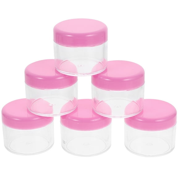 Raindrops Pink Plastic Cosmetic Containers with Lids Perfect for Travel and Storage Small Refillable Jars 12 Pieces