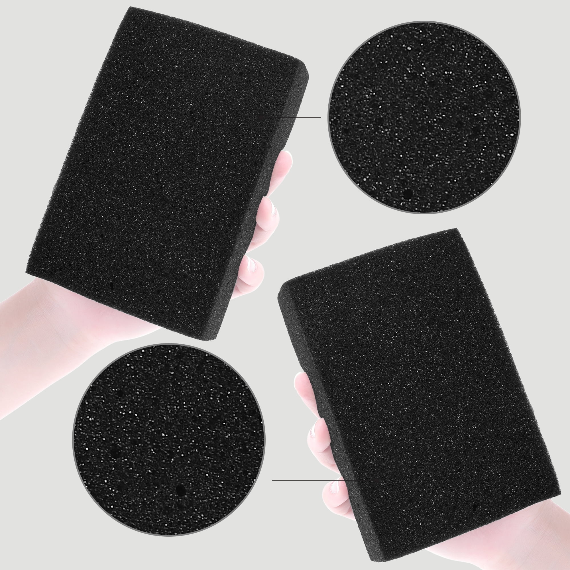 Unique Bargains Sponges Cleaning Kitchen Sponge Non Scratch Sponges Black 5.7"x3.7"x1.8"