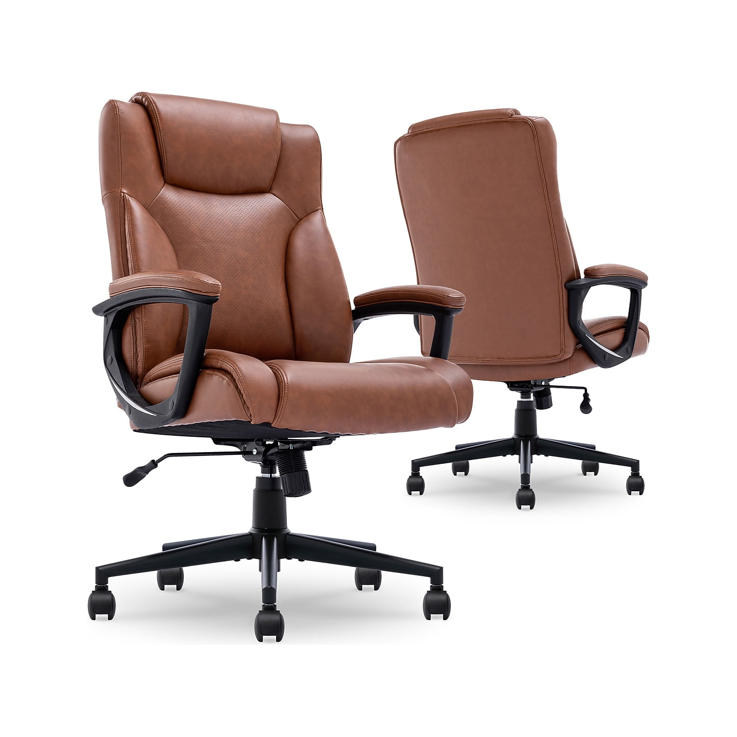 Serta Connor Executive Office Chair Cognac Bonded Leather
