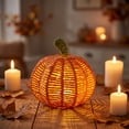 thumbnail image 4 of Halloween Woven Pumpkin Light, Pumpkin Light Halloween,Halloween Decor Pumpkin, 7.09 Inch LED-Friendly Woven Design Featuring Sturdy Base And Removable Stem,, 4 of 9