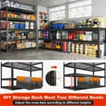 thumbnail image 5 of REIBII 55" W Wire Shelving Garage Shelves Heavy Duty 3000lbs Adjustable 5-Tier Storage Rack, 5 of 8