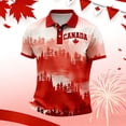 thumbnail image 5 of Telankuip Mens Canadian Flag Polo Shirts Short Sleeve Quarter Button up Red Maple Leaf Graphic Tees Casual Style Thin Soft Breathable Sports and Leisure Patriotic Pullover Top 1-Red S, 5 of 5