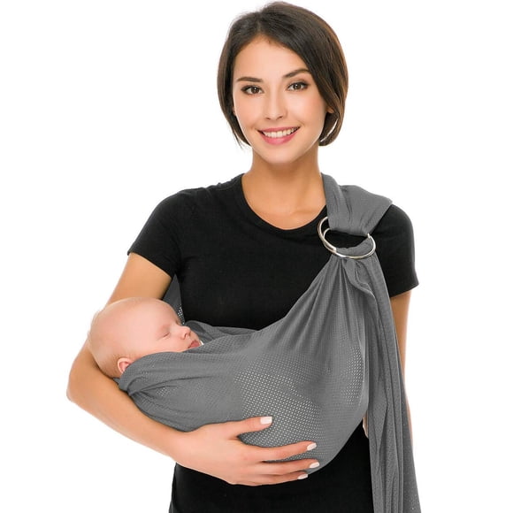 Portabebés Acuático de Malla Transpirable CUBY Gris Claro Ajustable para Bebé Recién Nacido