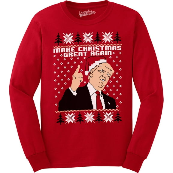 Make Christmas Great Again Funny Ugly Christmas Sarcastic Graphic Men Sweatshirt