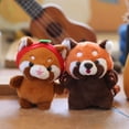 thumbnail image 3 of Cute Red Panda Plush Bag Pendant Keychain Doll Stuffed Toy for Backpack Purse Charm Decor,Christmas Hanging Ornaments,Hangs 挂件, 3 of 5