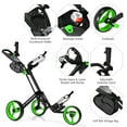 thumbnail image 2 of Goplus Chariot de Golf Pliant à 3 Roues avec Frein et Tableau de Bord Poignée Réglable Vert, 2 of 10