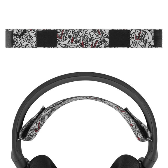 Geekria Flex Fabric Headband Pad Compatible with SteelSeries Arctis 5, Arctis 3 All-Platform Gaming Headphones, Replacement Band Repair Part (Cartoon)