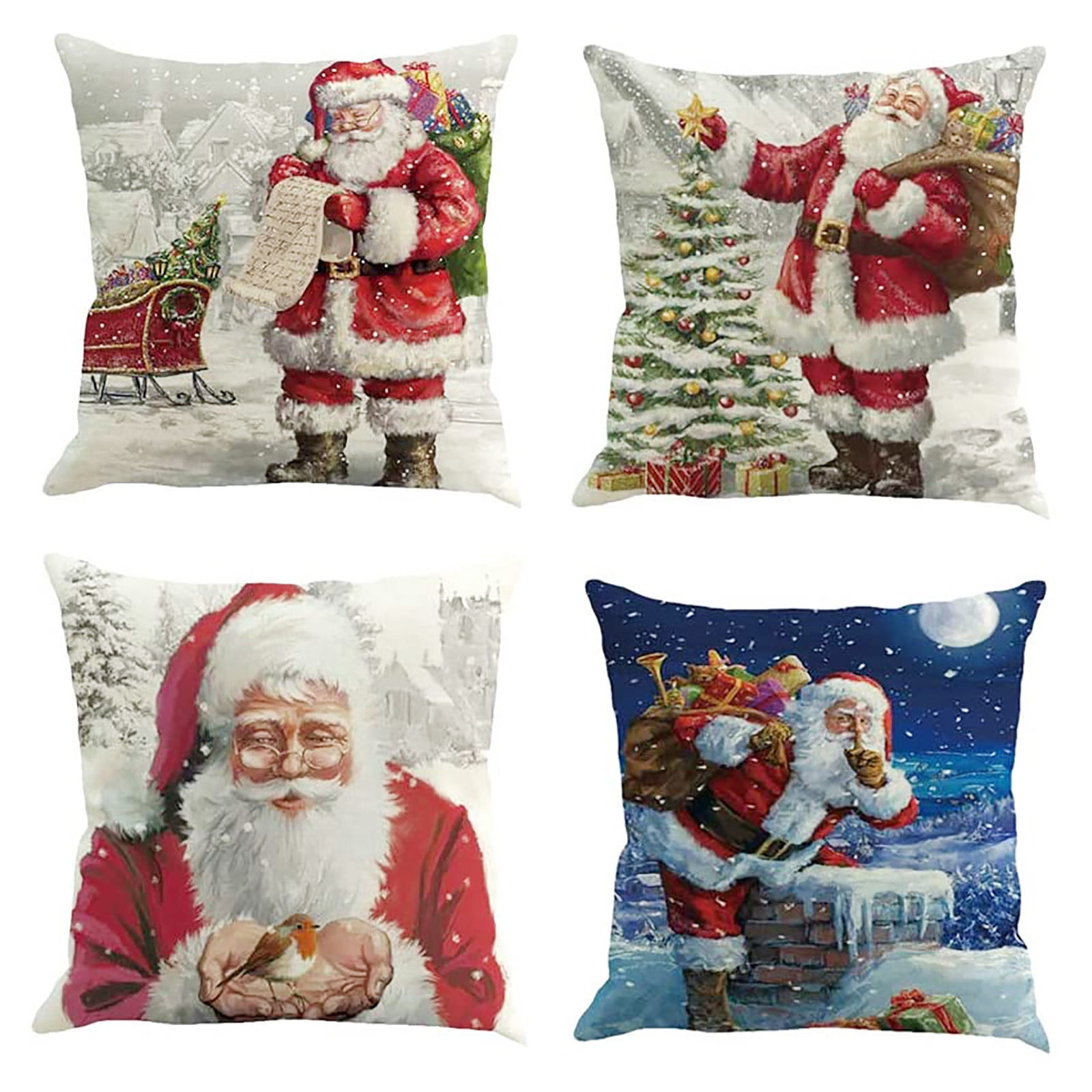 Fall Christmas Cotton Pillow Case Waist Throw Cushion Cover Sofa Home Decor