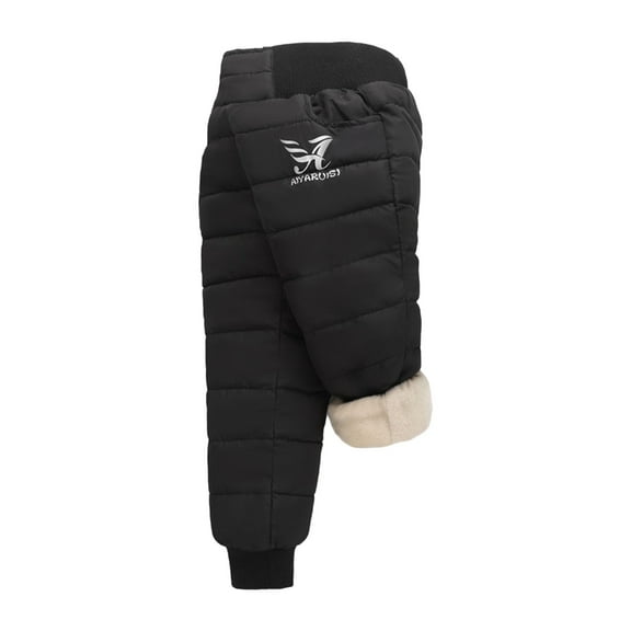 XQYLOS Kids Thick Warm Long Pants Boys Girls Fleece Collar Cotton Puffer Pants Winter Outdoor Ski Snow Pants Trousers Clothes